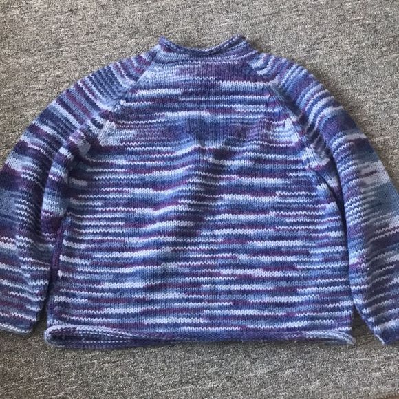 Vintage space dye striped handmade wool sweater - Picture 4 of 6